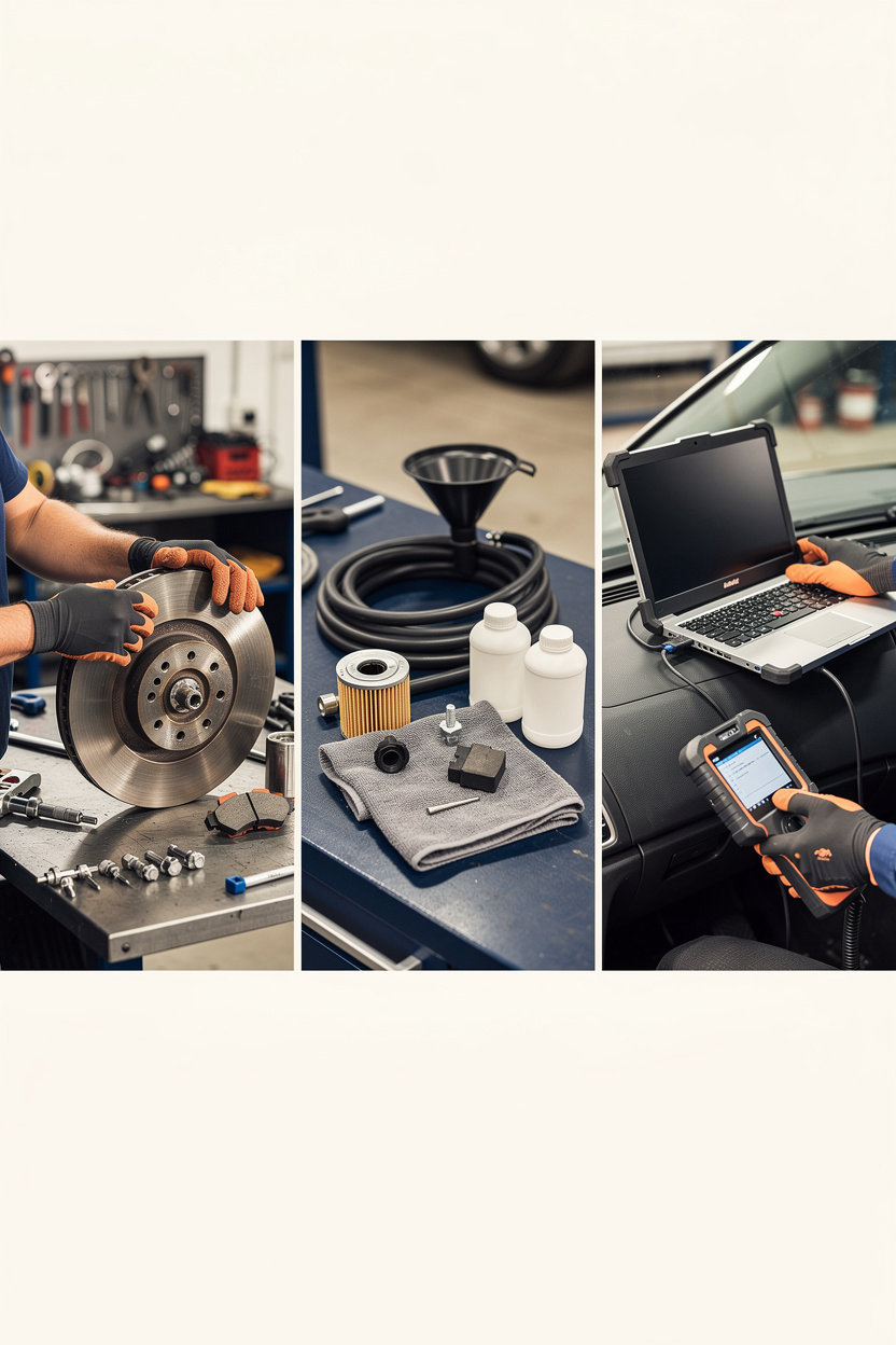 Blue Mesa Auto Repair technician inspecting brakes and engine service in Nob Hill, Albuquerque, NM